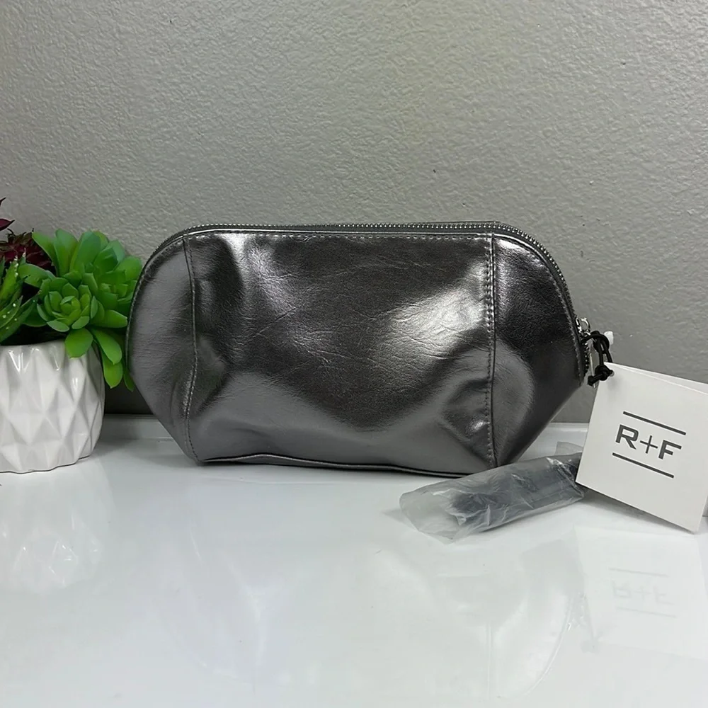 NWT Rodan + Fields Cosmetic Bag Silver with Tassel